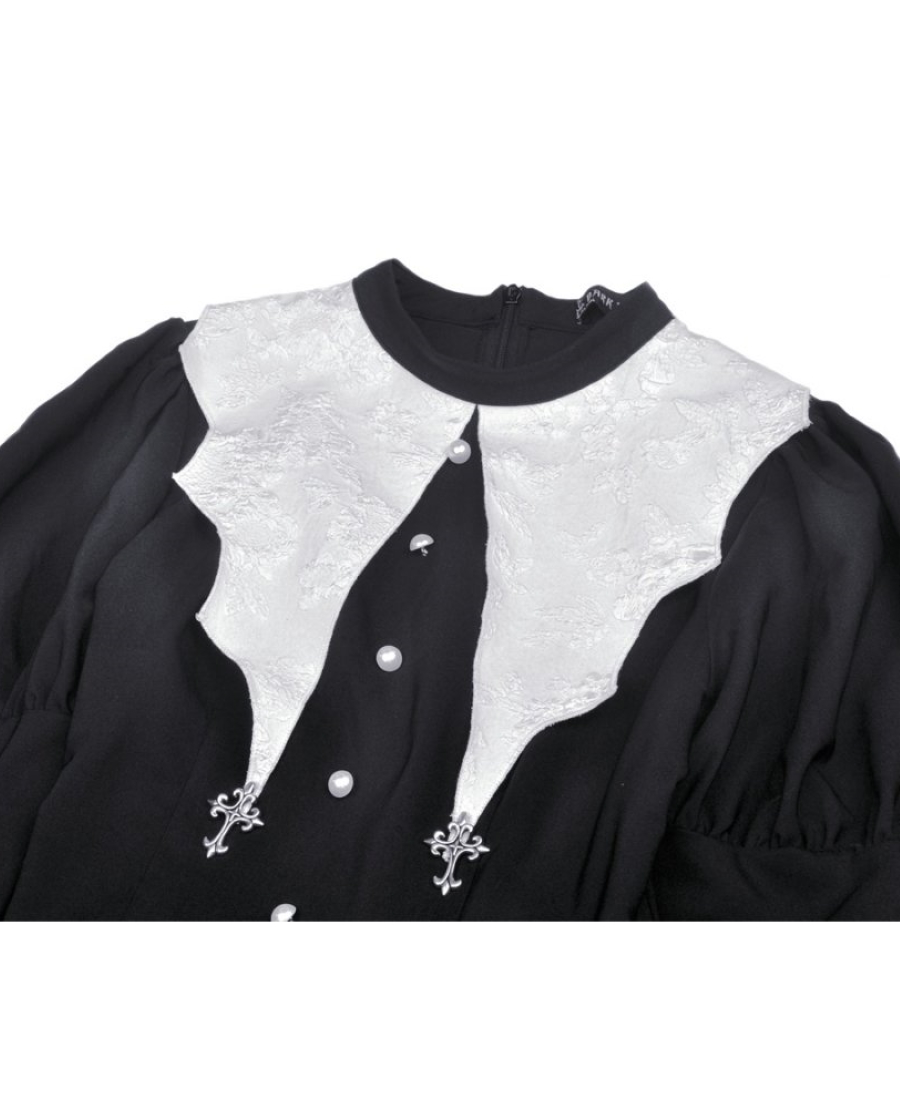 Robe Noire Et Blanche DARK IN LOVE 'bat' 8 Robe Noire Et Blanche DARK IN LOVE 'bat' – Image 6