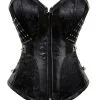 DISCOBOLE Corset Gothique En Tissu Brocarde Noir -Vêtements Gothiques 105 900