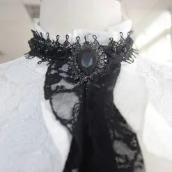 DEVIL FASHION Chemise Gothique Vampire Blanche -Vêtements Gothiques 121 1000