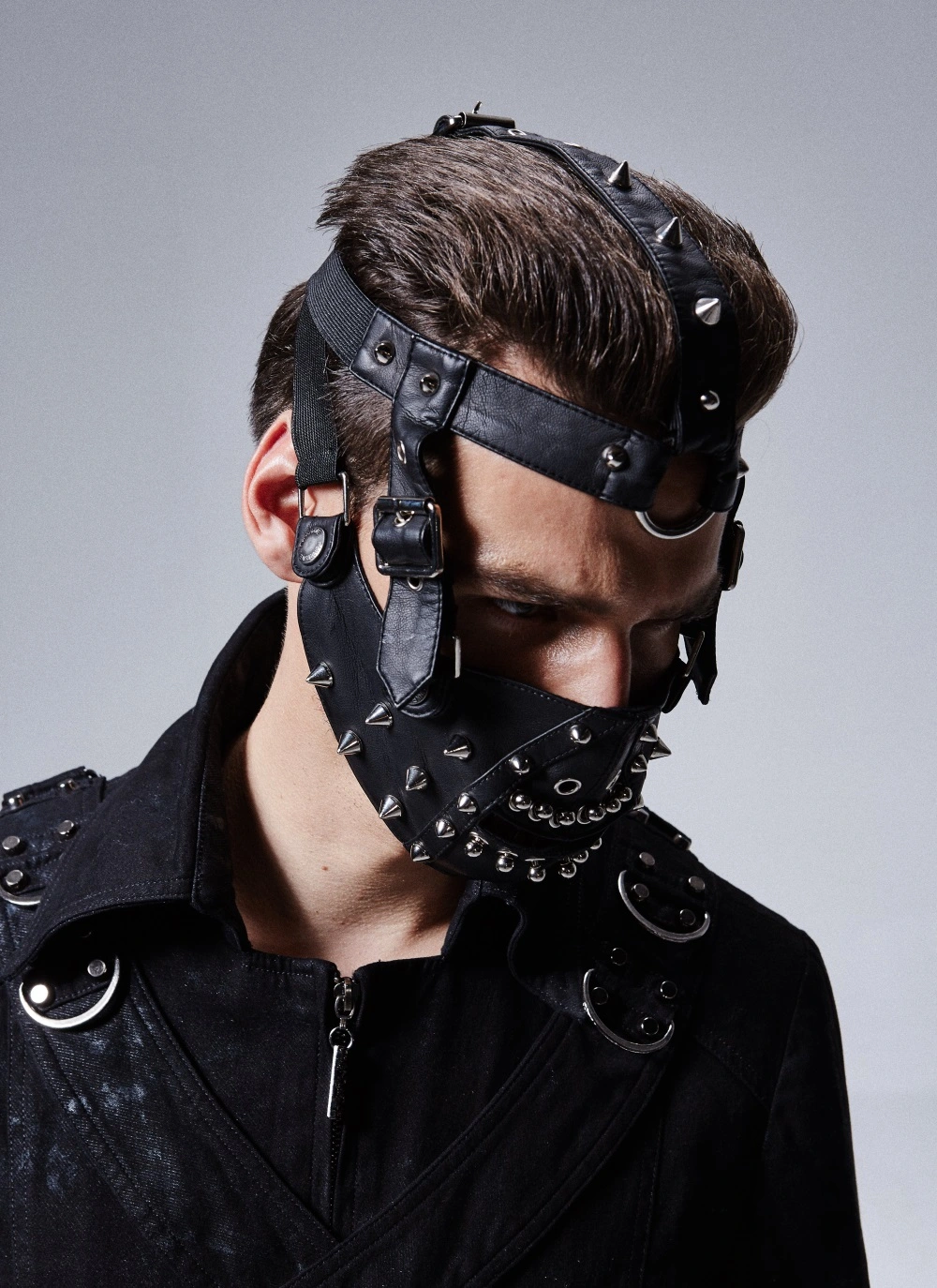 PUNK RAVE Masque Gothique En Simili Cuir Noir 'Hannibal' 4 PUNK RAVE Masque Gothique En Simili Cuir Noir 'Hannibal' – Image 2