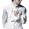 Chemise Gothique Blanche à Jabot PUNK RAVE -Vêtements Gothiques 1z3a8576