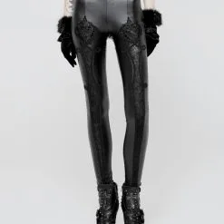 Leggings PUNK RAVE Look Cuir 'nuit Noire' -Vêtements Gothiques 2017 12 25664211 900