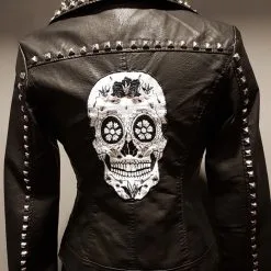 DISCOBOLE Perfecto Simili Cuir 'Mexican Skull' -Vêtements Gothiques 20171201 182508 900