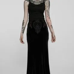 Longue Jupe PUNK RAVE 'Hilduaris' -Vêtements Gothiques 22 03876 900