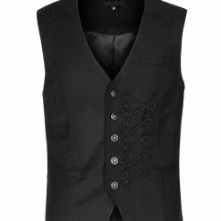 Gilet Sans Manches PUNK RAVE 'baron Noir' -Vêtements Gothiques 2608039064202503580500340 900