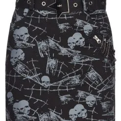 Mini Jupe PUNK RAVE 'goth Skulls' -Vêtements Gothiques 2608039064202503580500461 900