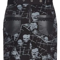 Mini Jupe PUNK RAVE 'goth Skulls' -Vêtements Gothiques 2608039064202503580500467 900