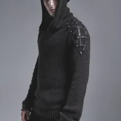 Pull Tricot PUNK RAVE 'cotte De Maille' -Vêtements Gothiques 2608039064202503580500793 900