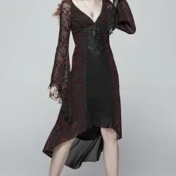 Robe Noire Et Rouge PUNK RAVE 'inkiria Blood' -Vêtements Gothiques 2608039064202503580505665 900