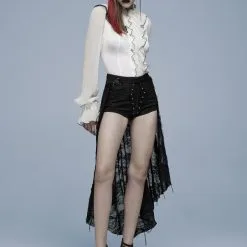 Short PUNK RAVE 'veuve Noire' -Vêtements Gothiques 2608039064202503580514295 900