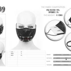 DEVIL FASHION Masque Gothique Réutilisable -Vêtements Gothiques 33 900