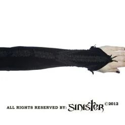 Mitaines Gothique SINISTER En Velours Noir