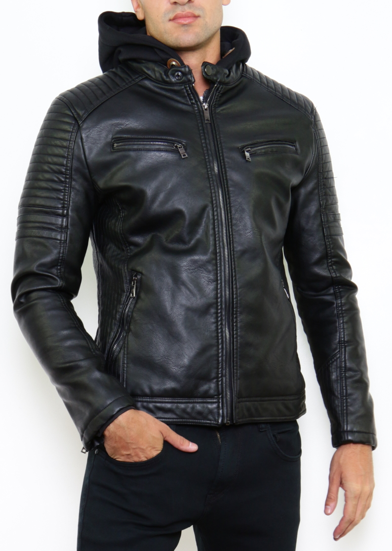 DISCOBOLE Blouson Rock En Simili Cuir 3 DISCOBOLE Blouson Rock En Simili Cuir