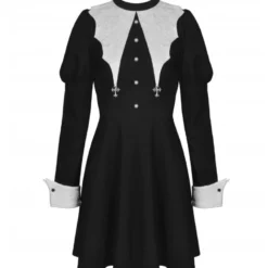 Robe Noire Et Blanche DARK IN LOVE 'bat' 11 Robe Noire Et Blanche DARK IN LOVE 'bat' -Vêtements Gothiques 5000 900