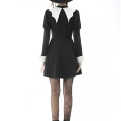 Robe Noire Et Blanche DARK IN LOVE 'bat' 10 Robe Noire Et Blanche DARK IN LOVE 'bat' -Vêtements Gothiques 666x100034 900