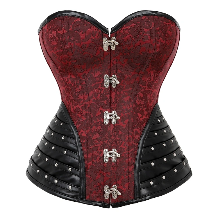DISCOBOLE Corset Rock Gothique Rouge 6 DISCOBOLE Corset Rock Gothique Rouge – Image 4