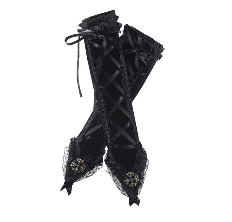 DARK IN LOVE Longues Mitaines En Velours 4 DARK IN LOVE Longues Mitaines En Velours – Image 2