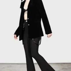 Blazer Velours KILLSTAR 'astaroth Boyfriend' -Vêtements Gothiques astaroth velvet boyfriend blazer w f 900