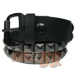 DISCOBOLE Ceinture Gothique Cuir Clous Pyramide Noirs