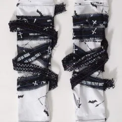 Paire De Mitaines Gothiques Noire Et Blanche G.L.P -Vêtements Gothiques b116a833497f9a4a