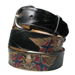 DISCOBOLE Ceinture Cuir Biker 'Confederate Flag'