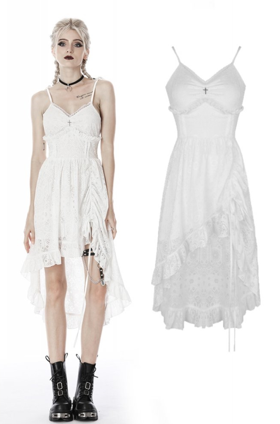 Robe Gothique Blanche DARK IN LOVE 'Aeriel' 3 Robe Gothique Blanche DARK IN LOVE 'Aeriel'
