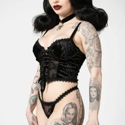 Guêpière KILLSTAR 'be Veiled' -Vêtements Gothiques be veiled lace basque b x1600 900