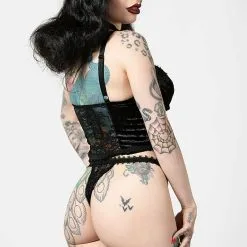 Guêpière KILLSTAR 'be Veiled' -Vêtements Gothiques be veiled lace basque e x1600 900