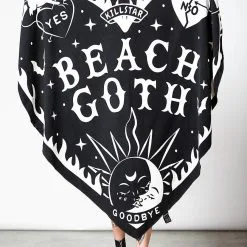 Serviette De Bain KILLSTAR 'Heart Goth' -Vêtements Gothiques beach goth heart towel d x1600 900