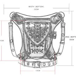 DISCOBOLE Sacoche Multi-positions En Simili Cuir 13 DISCOBOLE Sacoche Multi-positions En Simili Cuir -Vêtements Gothiques bg104 8 1 900