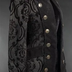DISCOBOLE Veste Victorienne Pirate Femme -Vêtements Gothiques black brocade female pirate jacket 2 900
