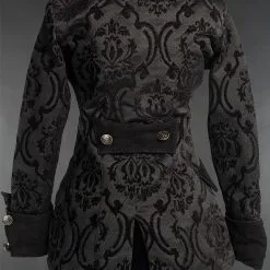 DISCOBOLE Veste Victorienne Pirate Femme -Vêtements Gothiques black brocade female pirate jacket 3 900
