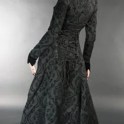 DISCOBOLE Manteau DRACULA CLOTHING 'Ives Coat' -Vêtements Gothiques black brocade long ives coat 12 900