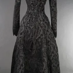 DISCOBOLE Manteau DRACULA CLOTHING 'Ives Coat' -Vêtements Gothiques black brocade long ives coat 3 900