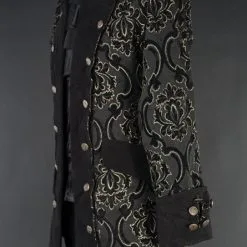 DISCOBOLE Veste Victorienne Style Pirate -Vêtements Gothiques black jacquard pirate jacket 12 900