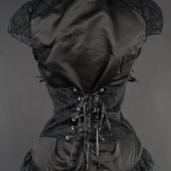 DISCOBOLE Chemisier Gothique Manches Courtes -Vêtements Gothiques black lace blouse 132 900