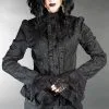 DISCOBOLE Chemisier Baroque Noir -Vêtements Gothiques brocade cravat blouse 10 900