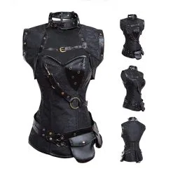 DISCOBOLE Corset Gothique Noir Et Son Boléro