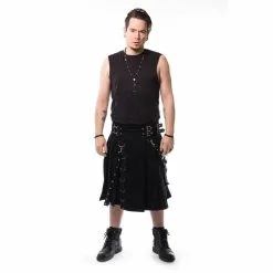 Kilt Noir POIZEN INDUSTRIES -Vêtements Gothiques callekiltmensblackchemicalblack420 900