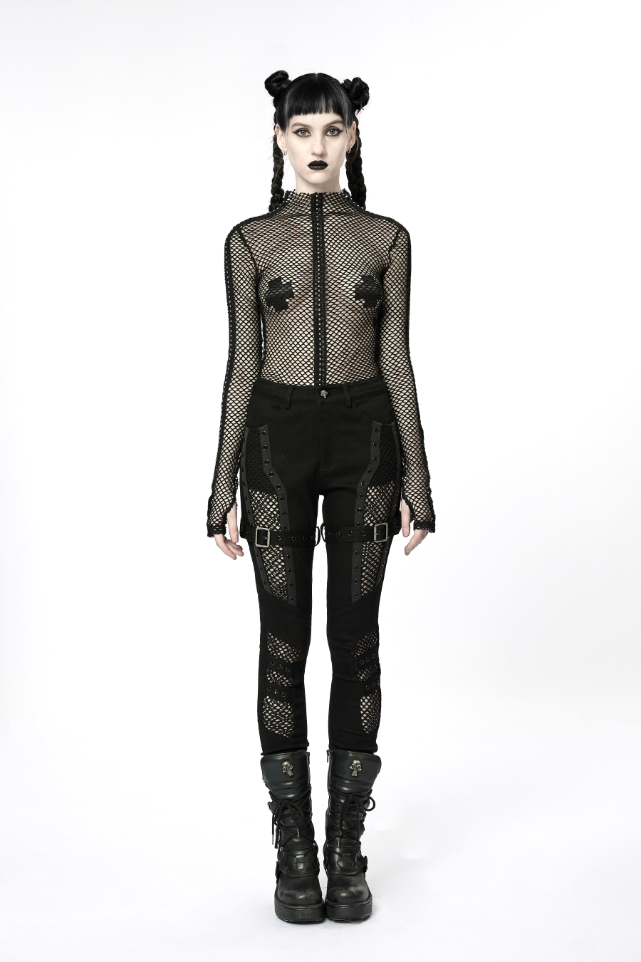 Haut Gothique PUNK RAVE En Tissu Mesh 5 Haut Gothique PUNK RAVE En Tissu Mesh – Image 3