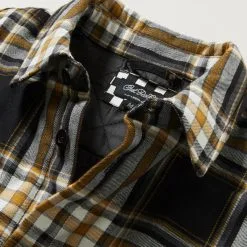 Surchemise Flanelle CHET ROCK 'mustard' -Vêtements Gothiques crk 60012 flannelcheckedovershirt mustard0607 900