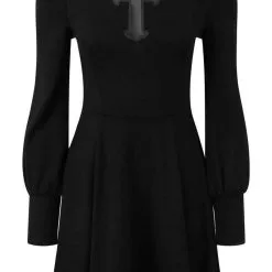 Robe Manches Longues KILLSTAR 'crossed Out' -Vêtements Gothiques crossedout dress 1024x1024 900