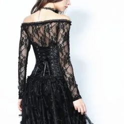 DARK IN LOVE Serre-taille Gothique Noir -Vêtements Gothiques cw024 1 900