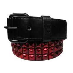 DISCOBOLE Ceinture Gothique Clous Pyramides Rouges