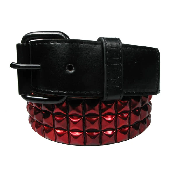 DISCOBOLE Ceinture Gothique Clous Pyramides Rouges 3 DISCOBOLE Ceinture Gothique Clous Pyramides Rouges