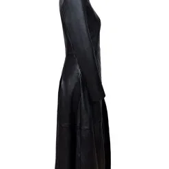DISCOBOLE Long Manteau Cuir Gothique Vampire Femme -Vêtements Gothiques dsc 1190 900