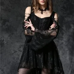 Robe Gothique Noire DARK IN LOVE 12 Robe Gothique Noire DARK IN LOVE -Vêtements Gothiques dw053bk 6