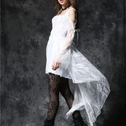 Robe Gothique Blanche DARK IN LOVE 10 Robe Gothique Blanche DARK IN LOVE -Vêtements Gothiques dw053wh9