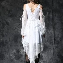 Robe Gothique Blanche DARK IN LOVE 11 Robe Gothique Blanche DARK IN LOVE -Vêtements Gothiques dw053wh93