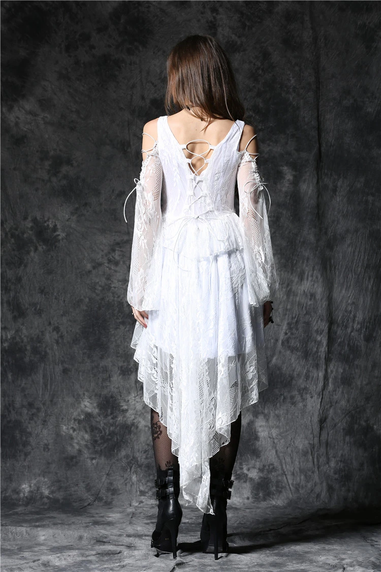 Robe Gothique Blanche DARK IN LOVE 6 Robe Gothique Blanche DARK IN LOVE – Image 4